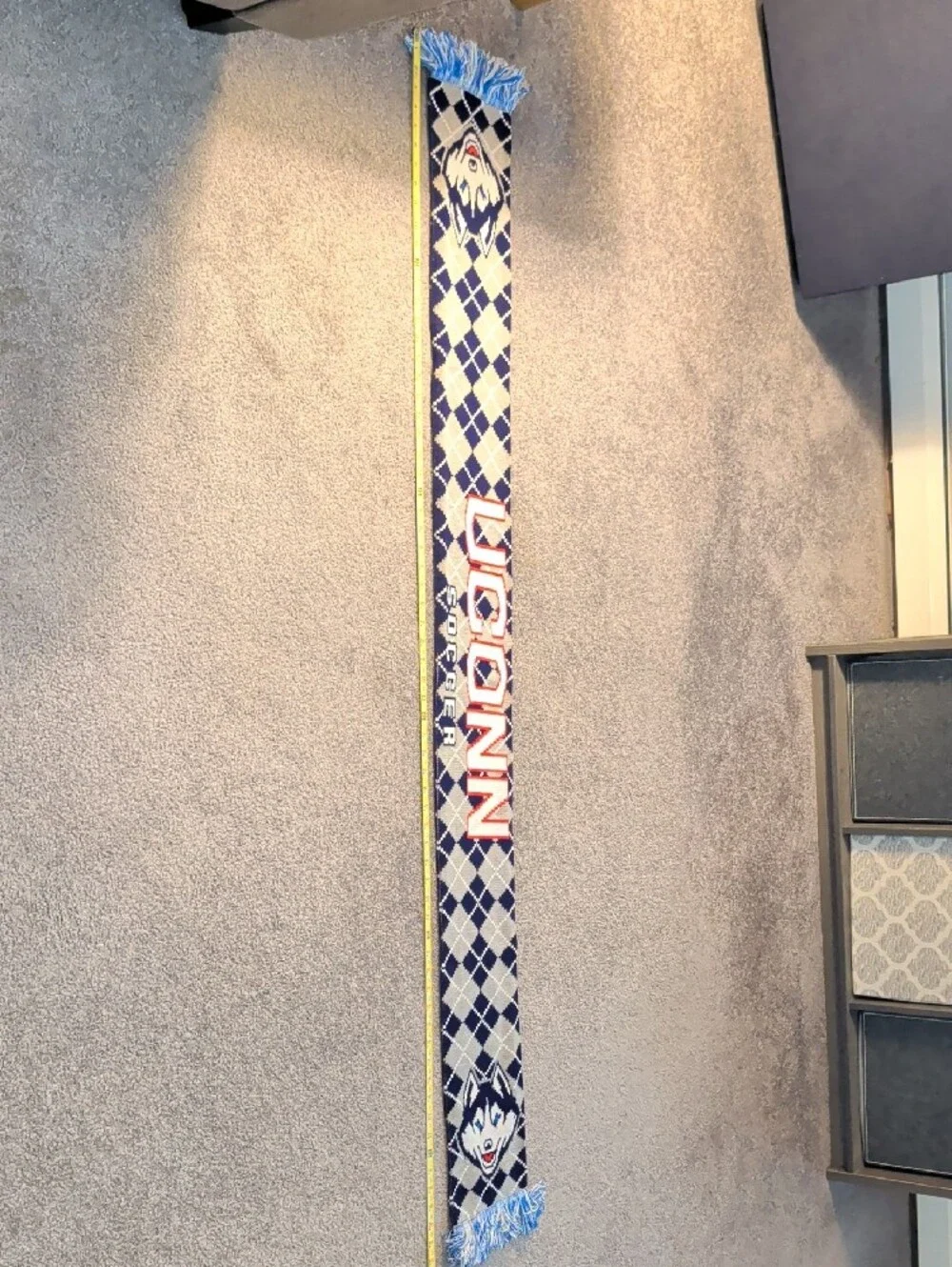 UConn Soccer Scarf with Husky Logo - Navy & White